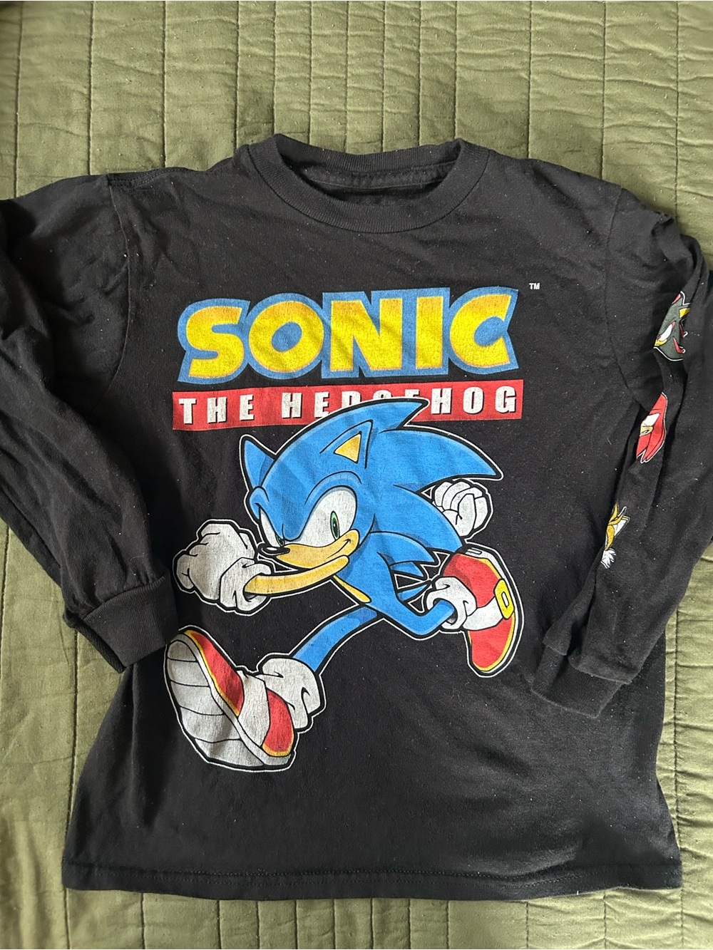 Sonic The Hedgehog Kids Black Long-Sleeve Tee